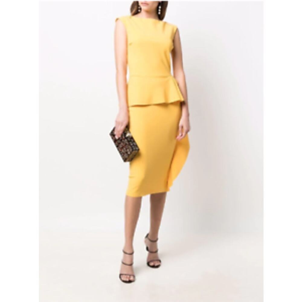 CHIARA BONI La Petite Robe Peplum-waist Midi Dress Size IT 42 US 6 NWOT